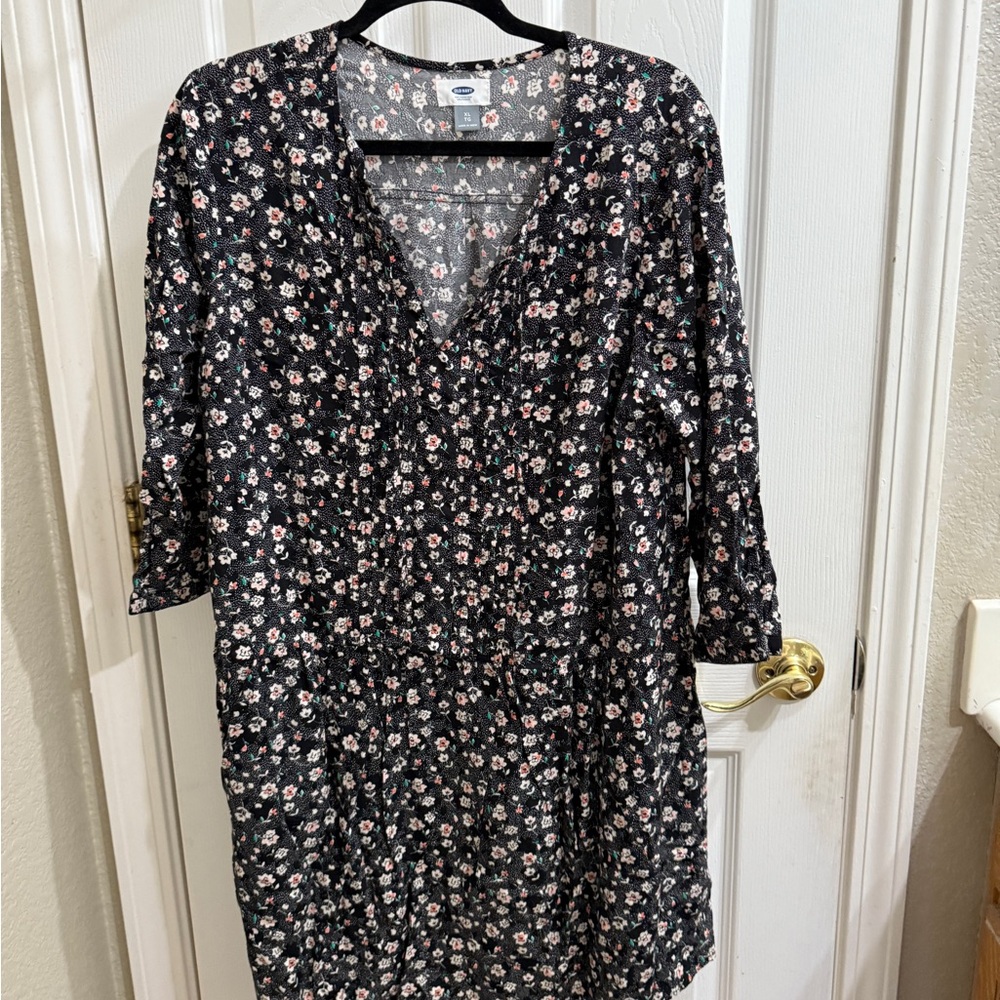 Old Navy Black Floral Dress